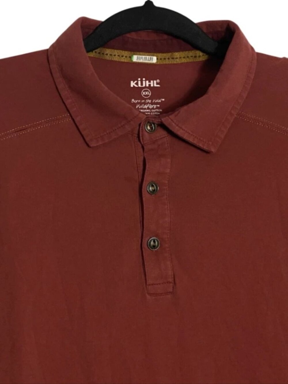 Kuhl Wildfibre Organic Cotton Red Short Sleeve Outdoor Polo Shirt Size 2XL XXL